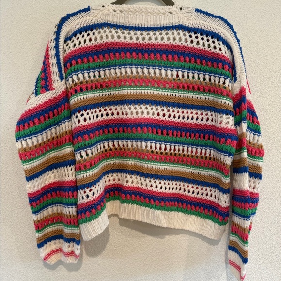 Vigoss Multicolor Striped V-Neck Sweater - Picture 6 of 8
